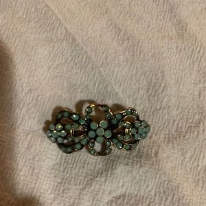 Teal stone barrette